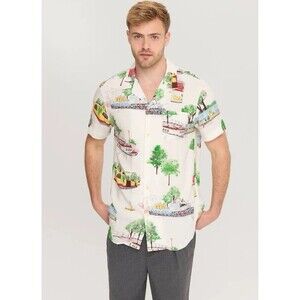 Scotch & Soda Amsterdam Men's All Over Print Short Sleeve Button up Shirt XL